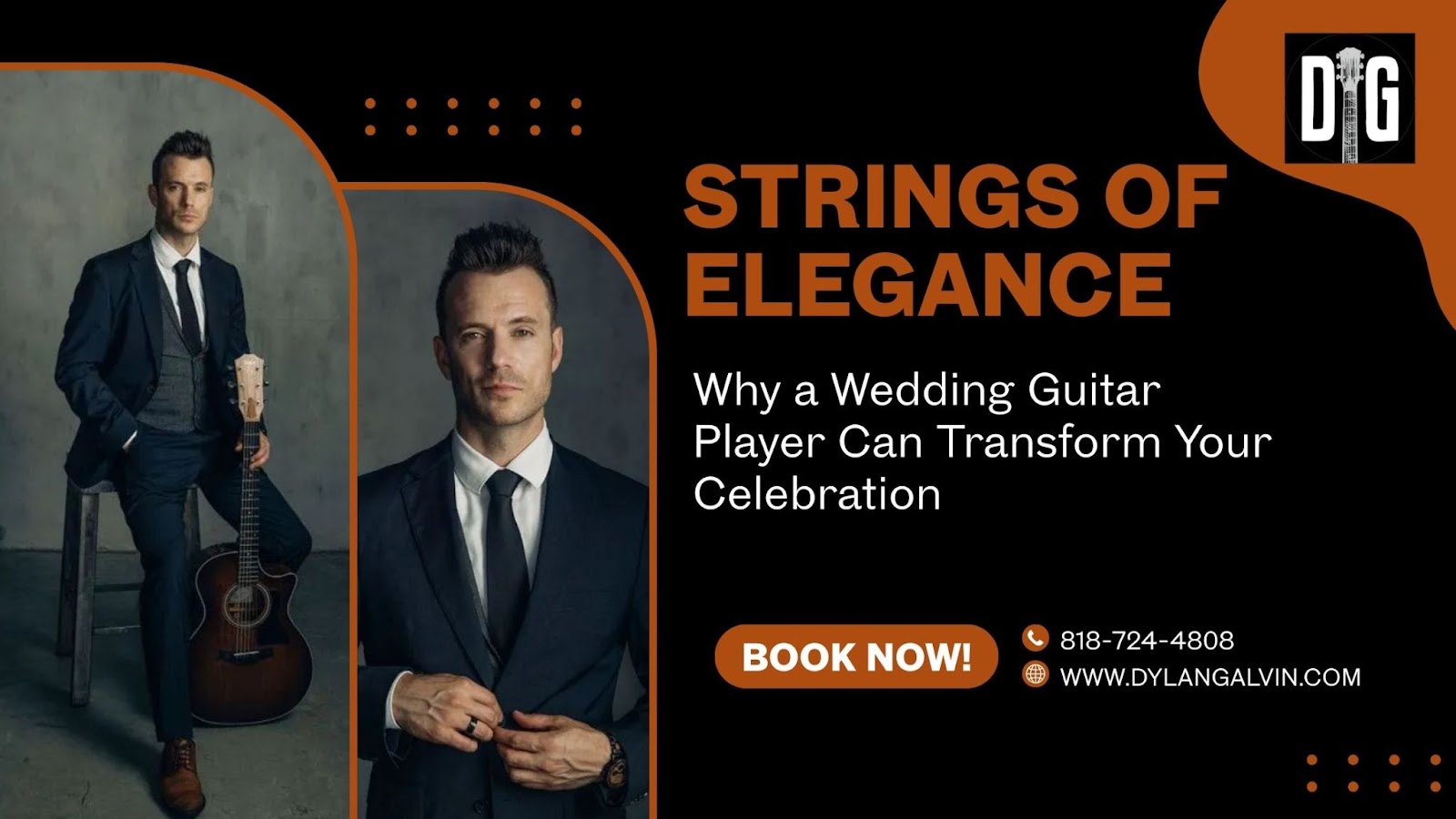 Acoustic wedding guitarist playing during a ceremony
